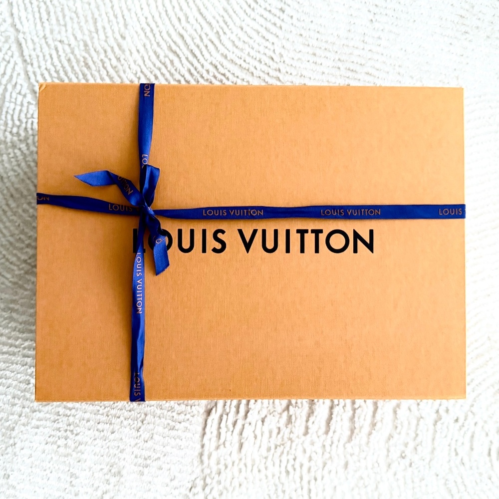 Louis Vuitton Orange Large Empty Box with Ribbon, Authentic
